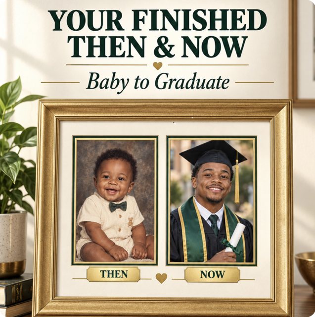 Then and Now baby to graduate sample