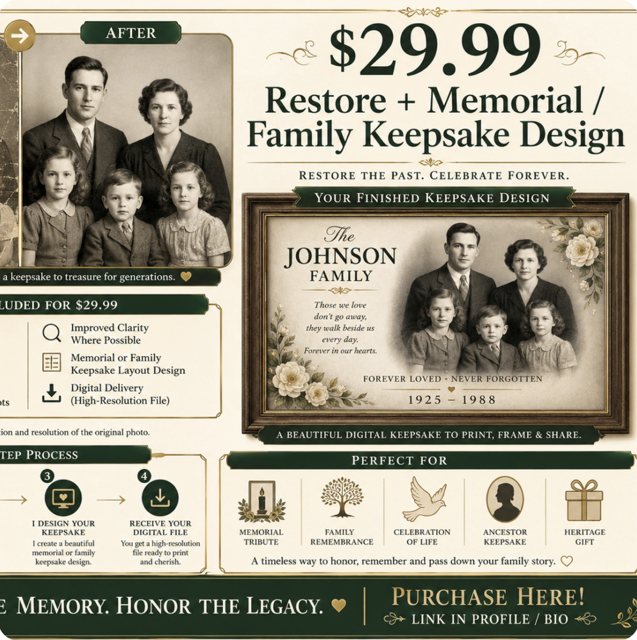 Sample memorial keepsake design